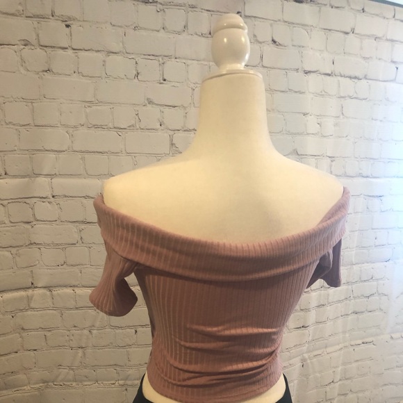 Off shoulder pink lavender crop top medium - Picture 7 of 12